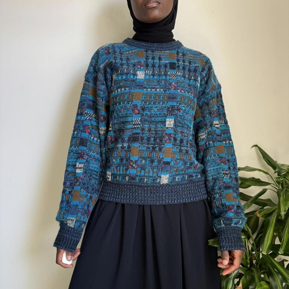 Vintage oversized cozy pullover‎ knit grandpa retro sweater size M